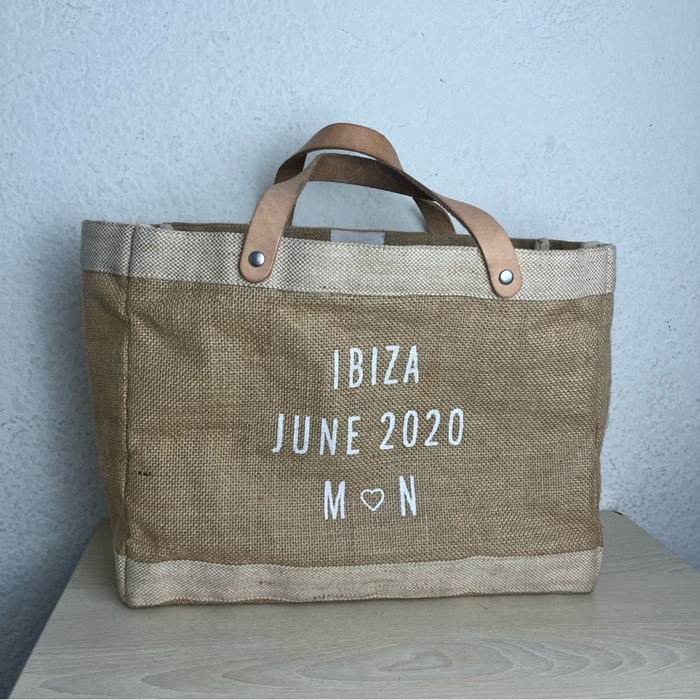 Apolis Global Citizen Petite Market Bag Jute with Leather Straps